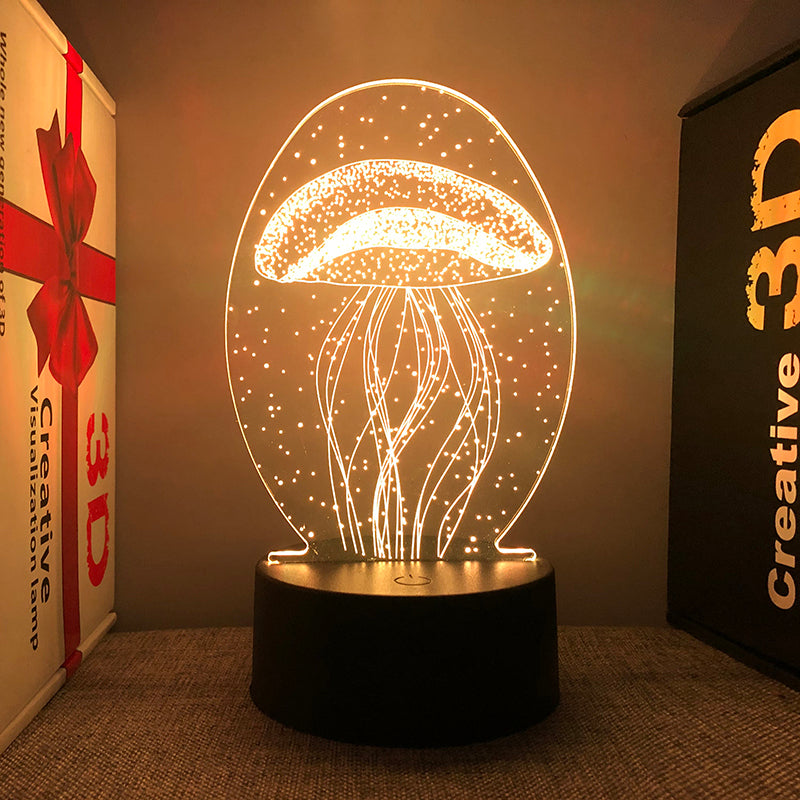 Lampe de Table 3D LED - Méduse Lumineuse