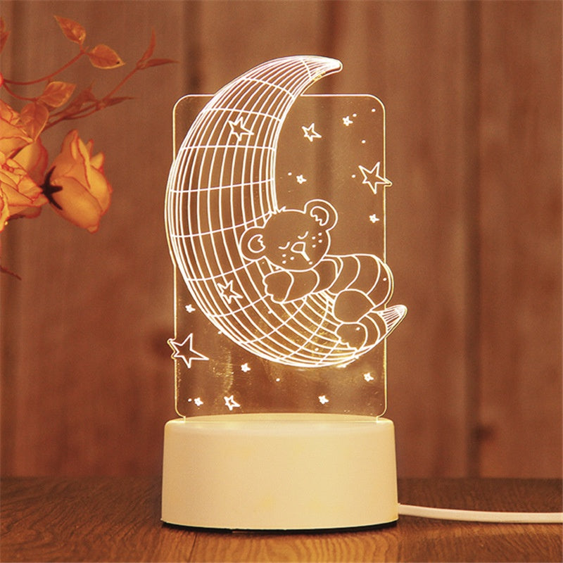 Lampe de Table 3D LED - Ourson sur la Lune