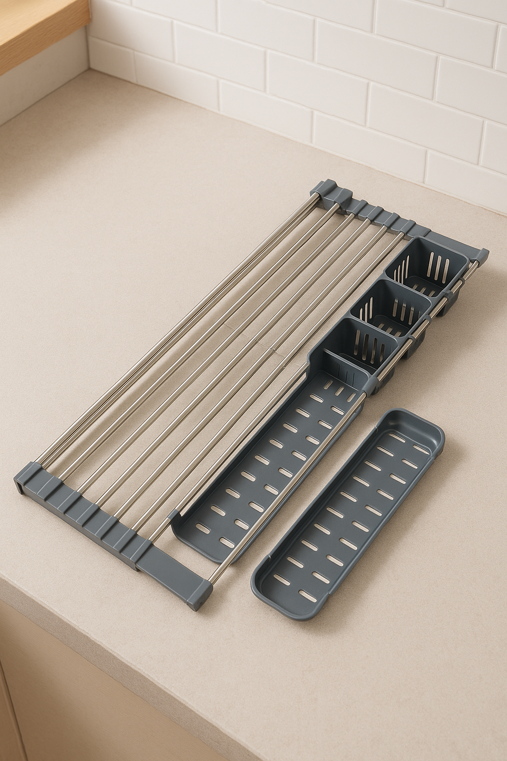 Égouttoir en Rouleau Multifonction avec Compartiments